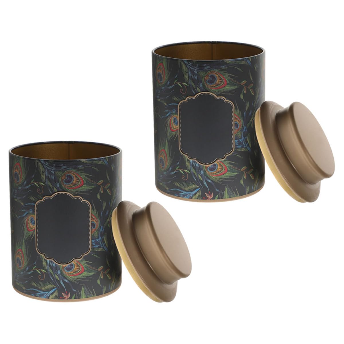 Tarro de Hojalata para Té, 2 Piezas, Azul, Hermético
