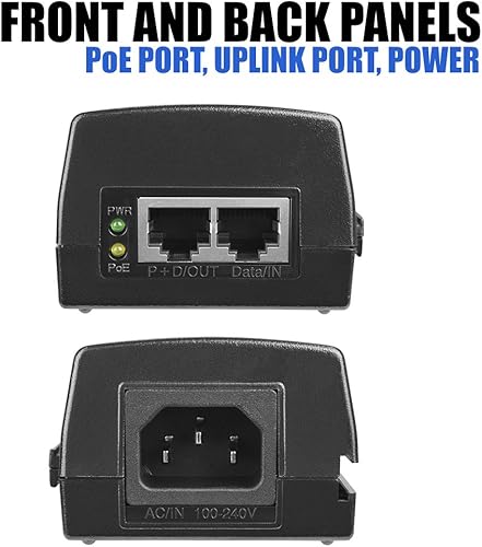 Miniatura 2 de Inyector PoE++ de 60W, Adaptador Gigabit BV-Tech de Alimentación a través de Ethernet  Cumple con 802.3afatbt  Enchufe y Reproducción, Hasta 325