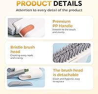 Vista 3 de Cepillo limpiador de rieles de ventana, herramientas de limpieza de rieles de ventana con raspador oculto, herramienta de limpieza de alféizar