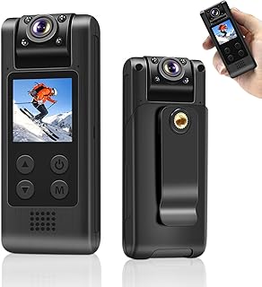 ウェアラブルカメラ アクションカム 4K ハンディカメラ ボディカメラ ブレずに録画&写真撮影 1.3インチ液晶画面 180°回転式レンズ 120°広角 256GB 循環録画 動体検知 赤外線暗視 クリップ型 スポーツ/旅行/屋外/玄関/屋内用 浮気調査 証拠撮影 会議商談 授業 日本語取扱説明書