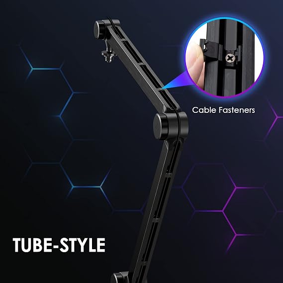 Youshares Blue Yeti Mic Stand with Pop Filter - Premium Mic Arm, Heavy Duty Boom Arm with Cable Management, 3/8 to 5/8 Adapter