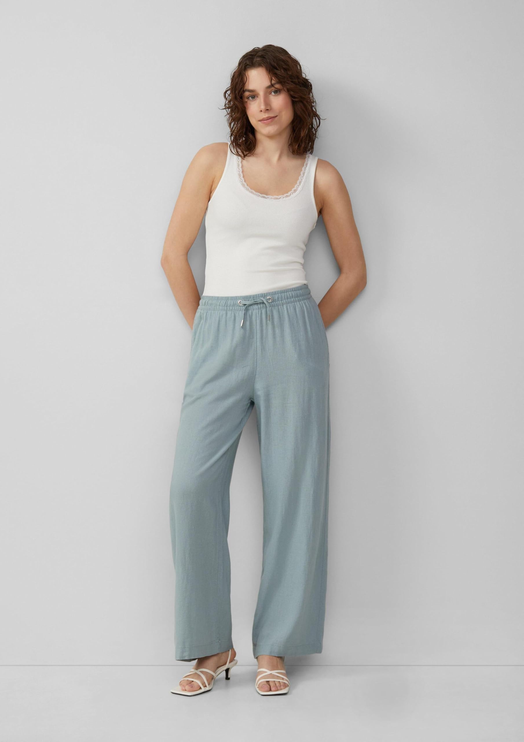 QS Damen Leinen Hose, lang 2162961