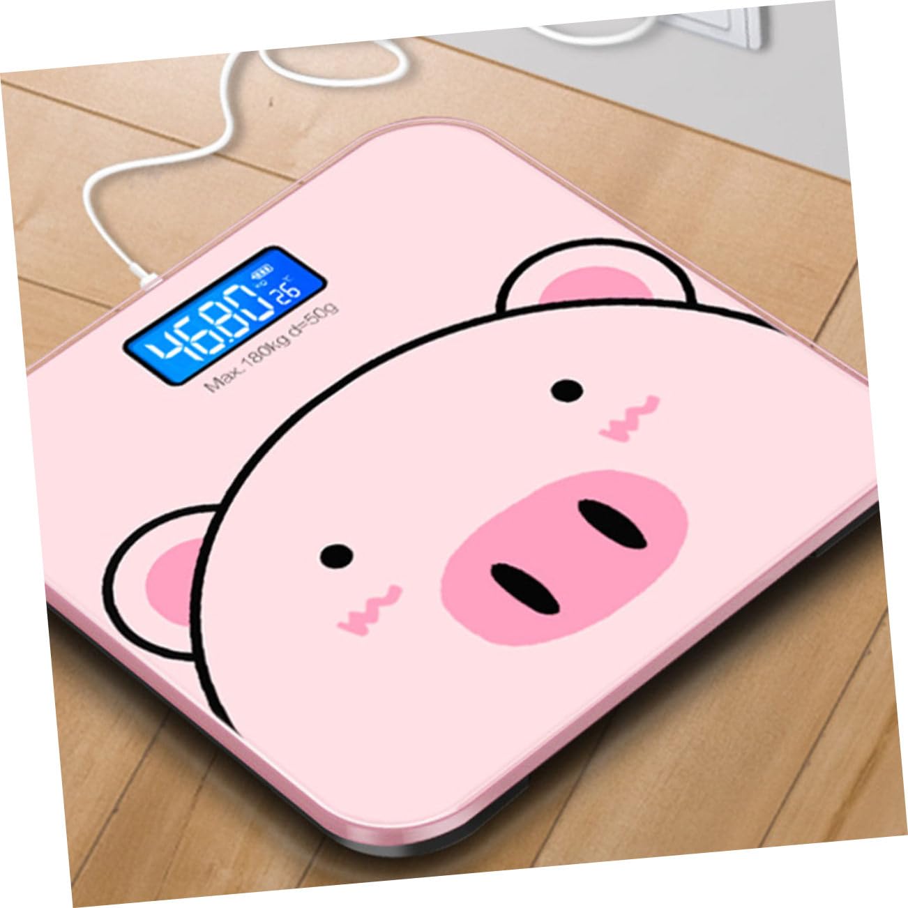 1pc Cartoon Body Weight Scale USB Charging Accurate Electronic Scale for Home Use Lightweight Design Weighing Range Start Weight Induction Material for Use
