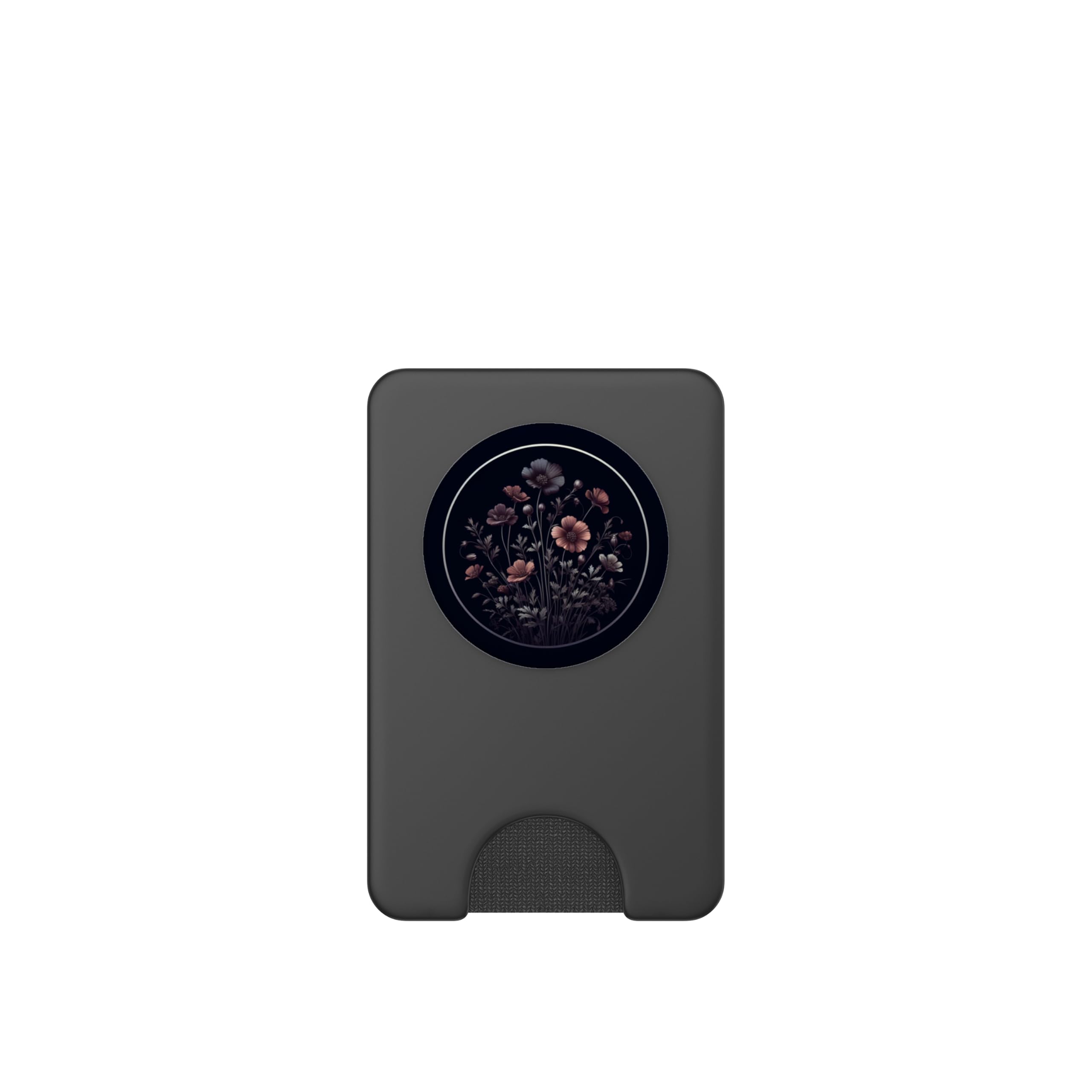 Simple delicate floral wildflower love pattern design. PopSockets PopWallet for MagSafe, Black - Image 2