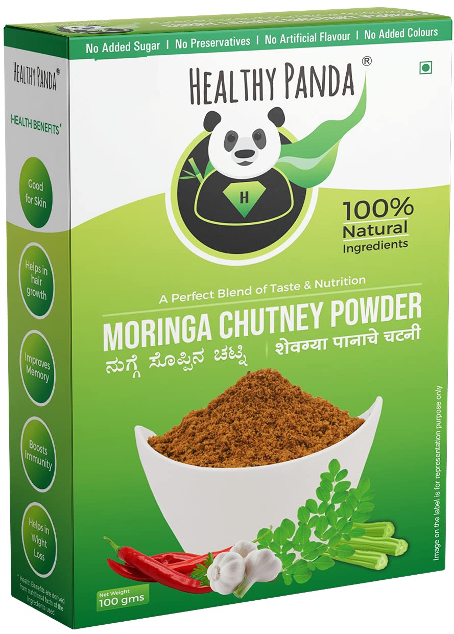 HEALTHY PANDA 100% Natural Pudina Chutney Power / Mint Leaves Chutney Powder (100 g x 4)