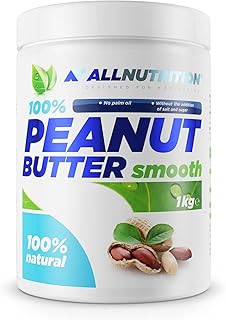 ALLNUTRITION Peanut Cream - Sugar Free Peanut Butter - Smooth Peanut Butter - 100% Roasted Peanuts - Vegan Spread - Low Calorie Sweets - Healthy Snack - 1000g