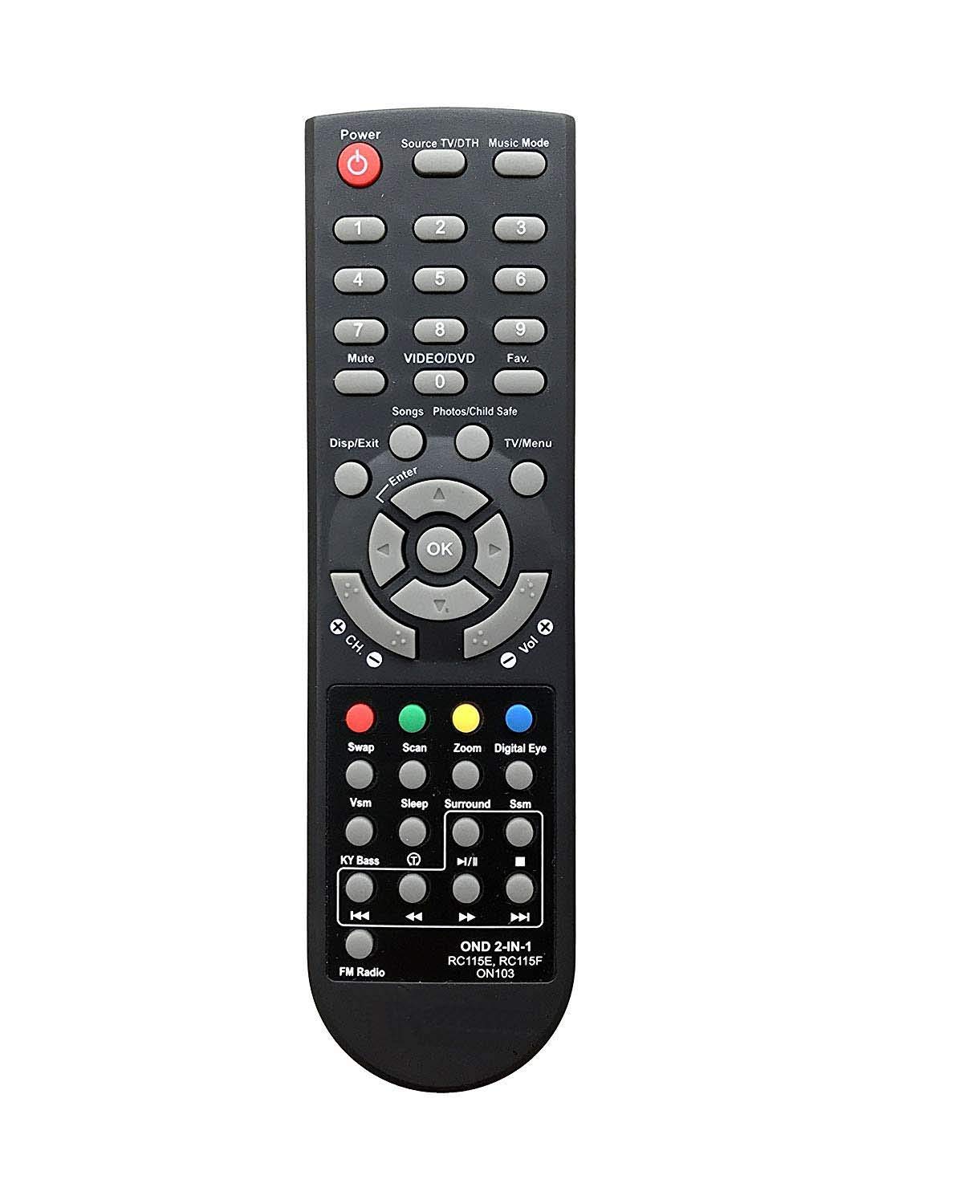 Buy MASE® ON103 2 in 1 Remote Compatible for Onida CRT TV Remote