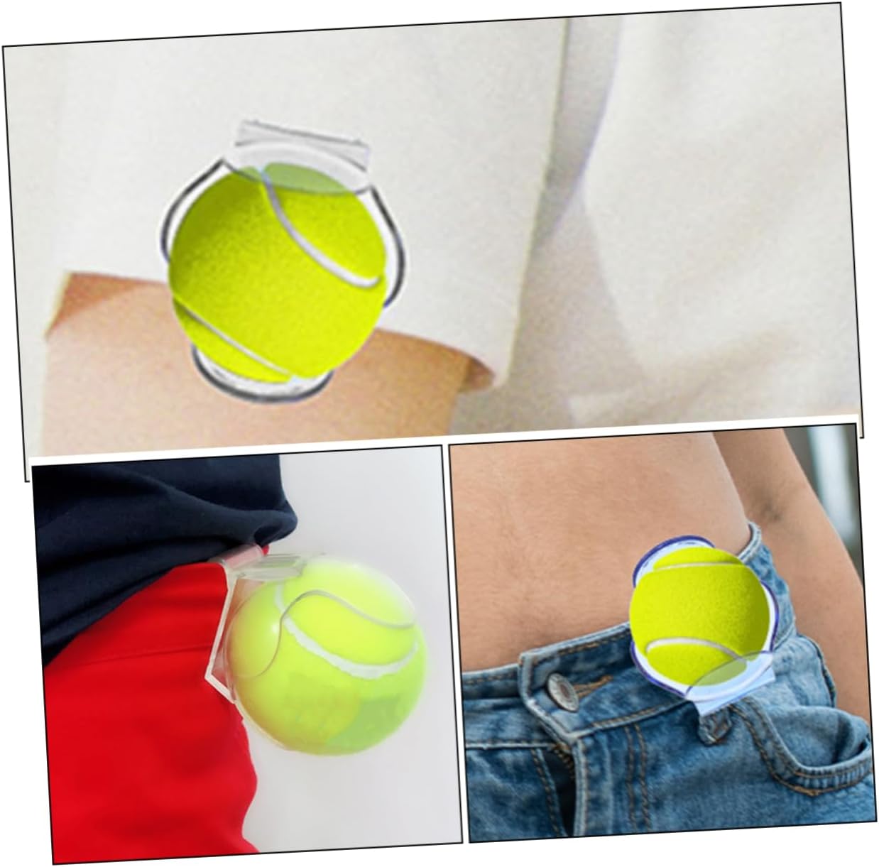 LIOOBO 2pcs Tennis Ball Holder for Net Portable Tennis Ball Clip for Waistband