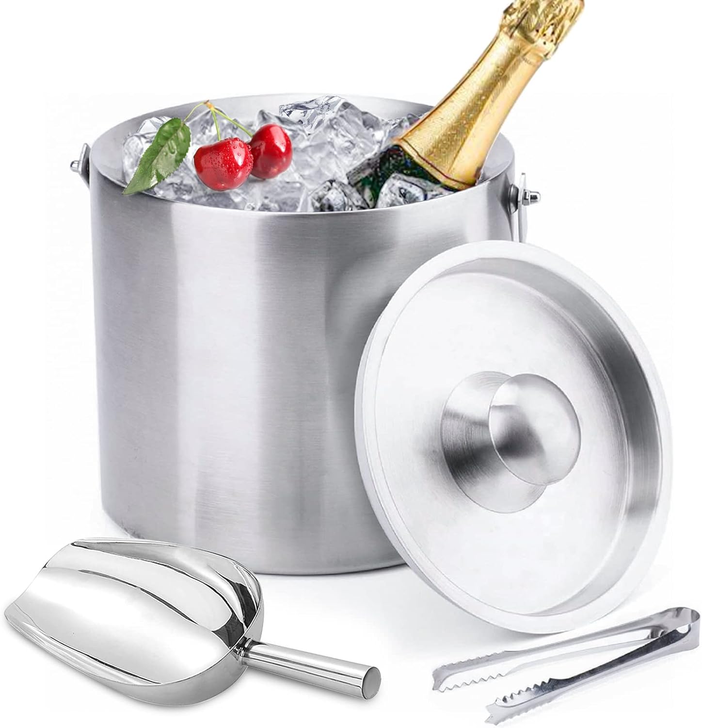 Isolierter Eiskübel Mit Thermometer - Bier, Wein & Cocktails Kühl Halten