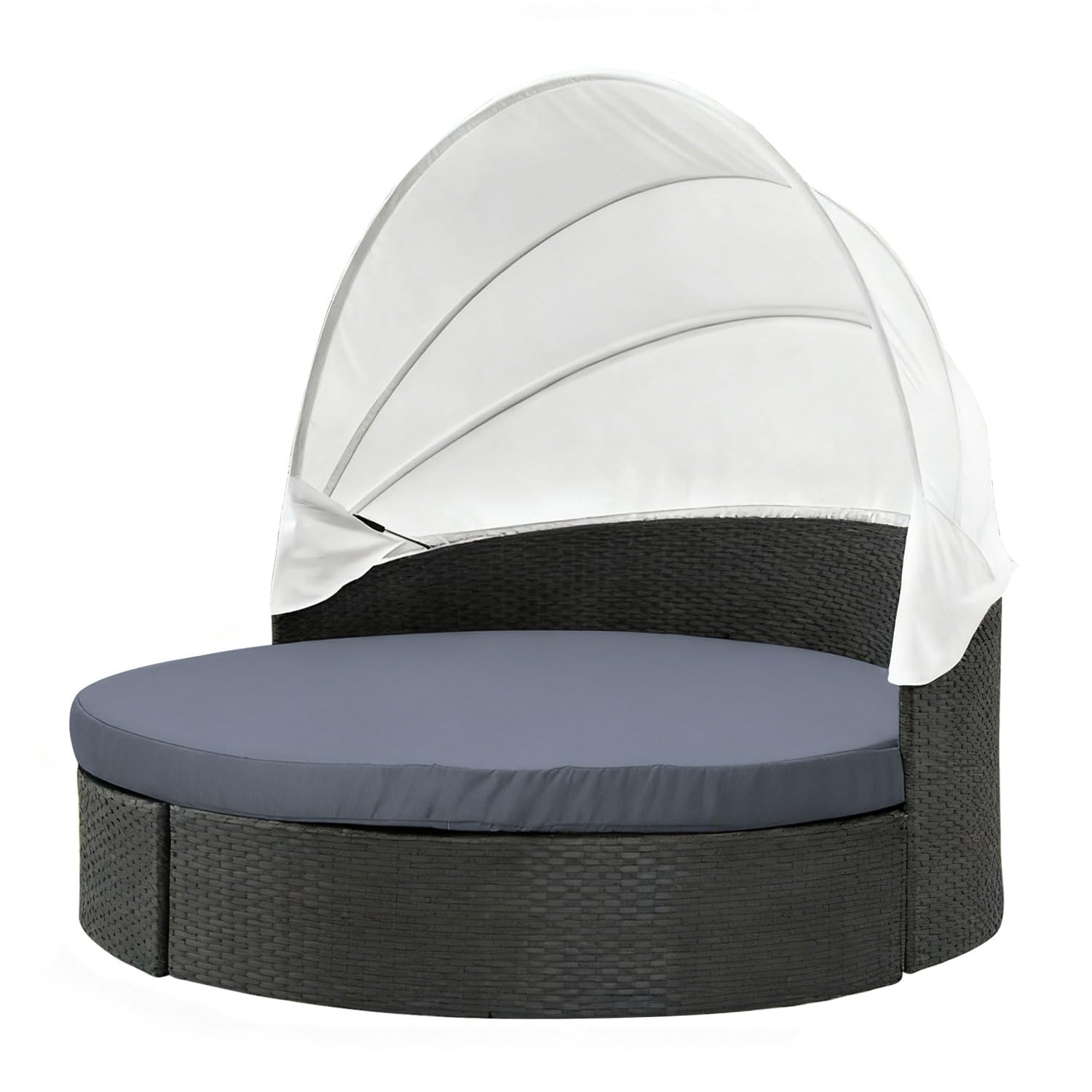 Thankyall Outdoor Daybed Cushion Cover, 66" Waterproof Round Bed Cover with Elastic Band, Replacement Daybed Cover, Outdoor Round Bed Cushion, Cover Only (Grey)