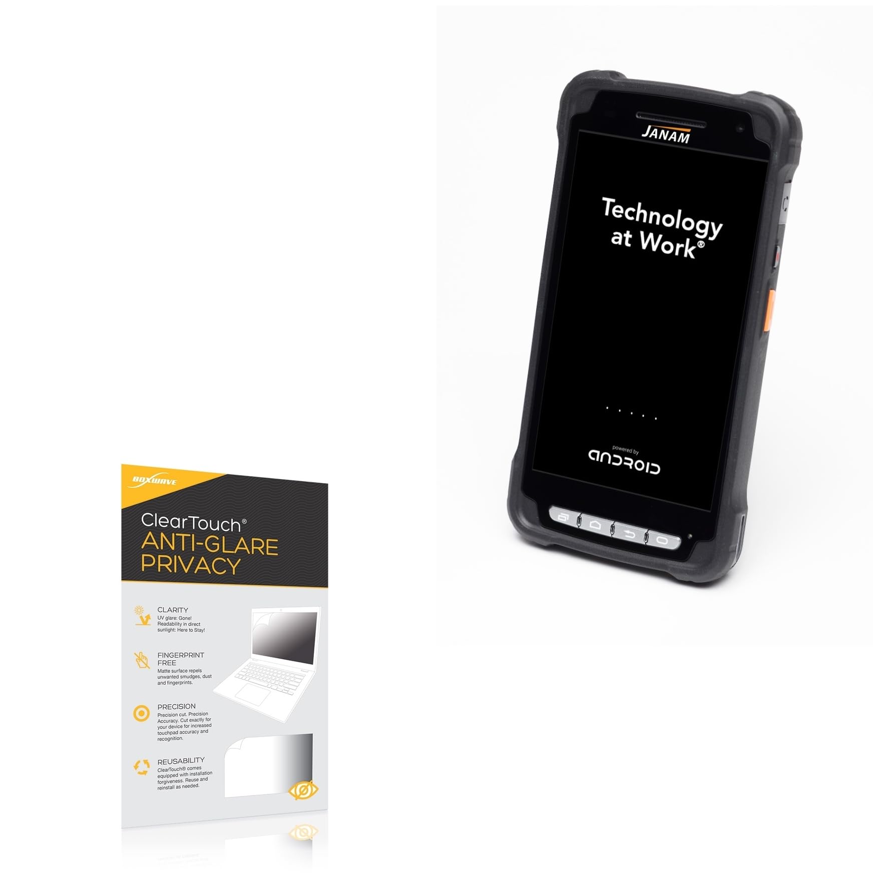 BoxWave Screen Protector Compatible with Janam XT3 - ClearTouch Anti-Glare Privacy (2-Pack), Privacy Screen Protector Flexible Film Anti-Glare
