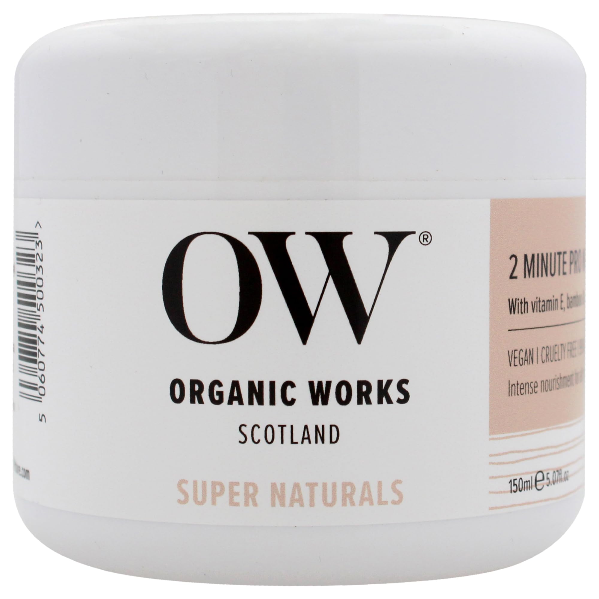 Organic Works Super Naturals 2 Minute Pro Nourish Hair Mask, Hydrating Hair Repair Treatment Infused with Natural Argan Oil