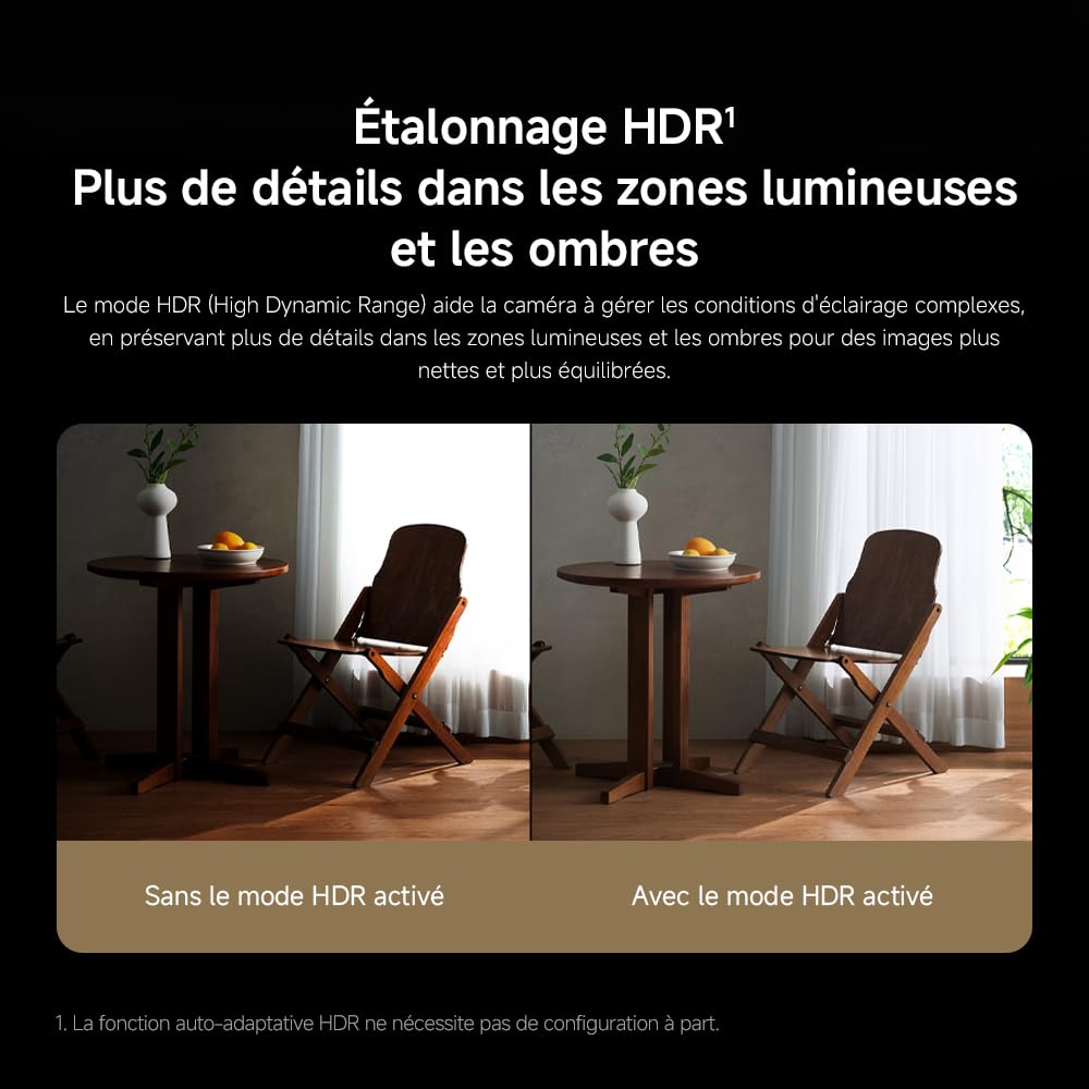 XIAOMI Smart Camera C701 4K Ultra HD, Vision à 360°, Audio bidirectionnel, Vision Nocturne Infrarouge, Wi-FI 6 Double Bande