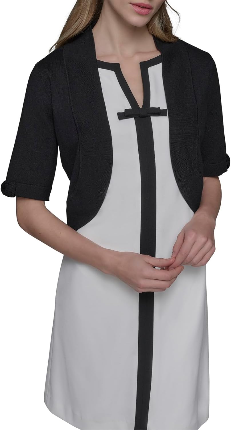 Karl Lagerfeld Womens Cropped Short Sleeve Shrug