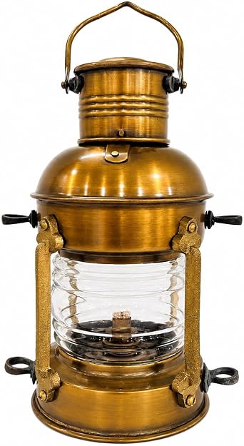 Nautical10 Inch Antique Ship Boat Oil Lantern-Collectible Decorative Lamp -Maritime Red Glass Lantern-Boat Lamps