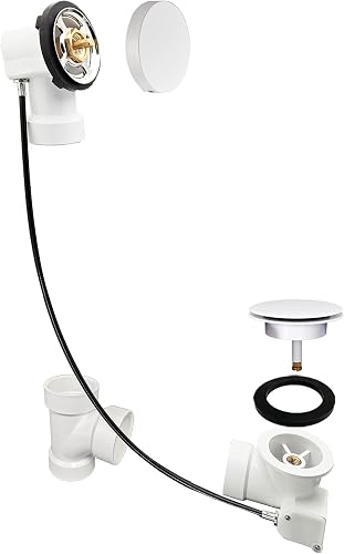 Westbrass D50P45SRE-50 45" Cable Drive Bathtub Drain Trim with Rotary Overflow C