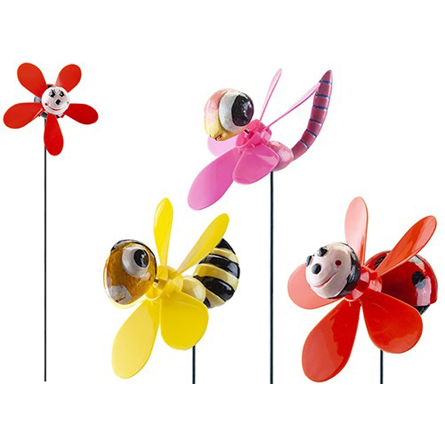 Novelty Animal Windmill (10.5 X 8 X 58cm) - Fun & Colorful Assorted Animal Design - Perfect Fun Outdoor Ornament Gift - 1 Pc