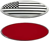 Vista 17 de CONGCONG Emblema para Ford Bronco, superposición de 5 pulgadas para portón trasero emblema ovalado de bandera americana negra para Ford Bronco Negro