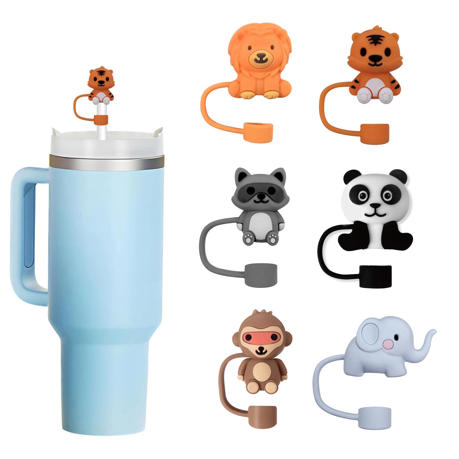 Lot De 6 Capuchons De Paille Réglables En Silicone – Anti