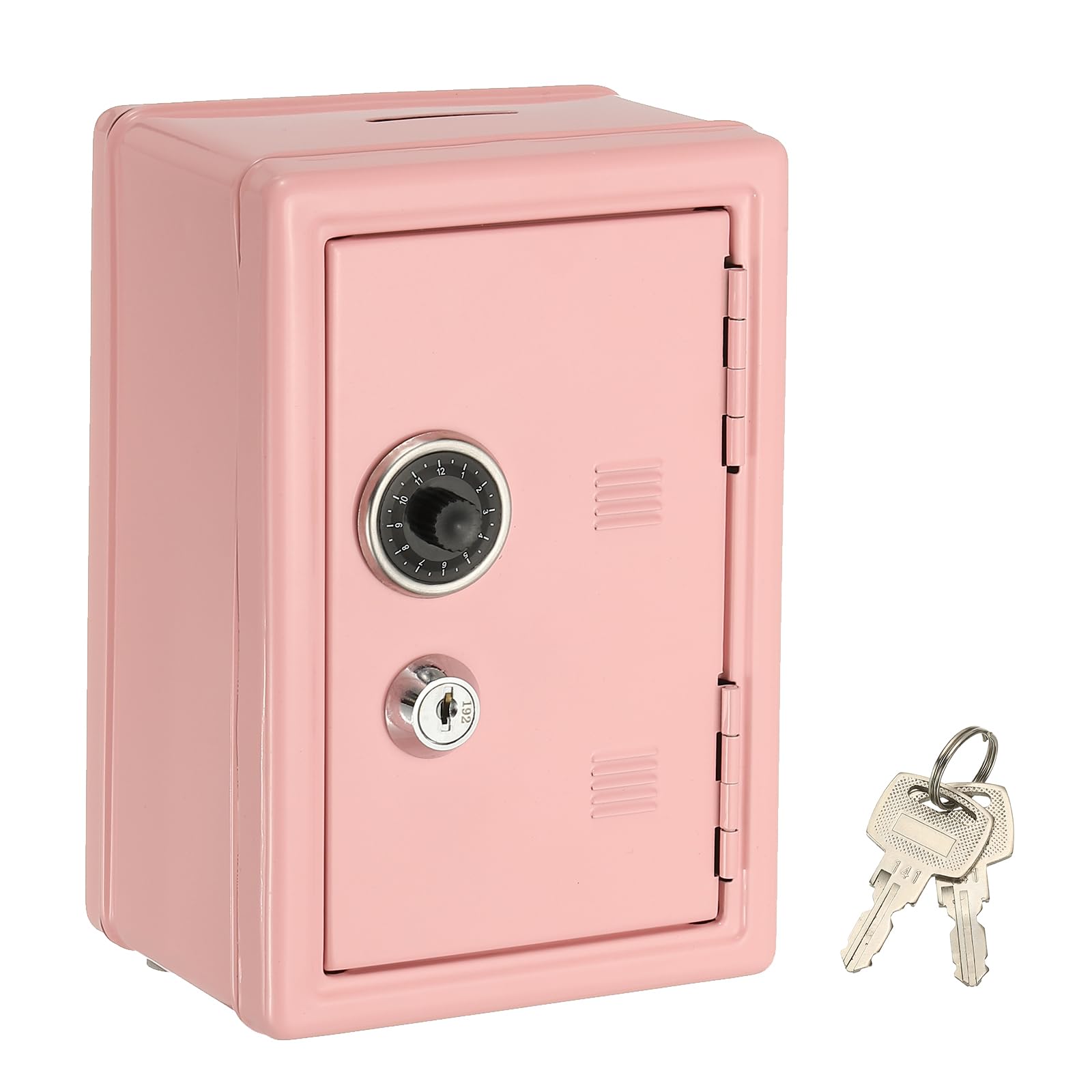 Mini coffre-fort avec serrure PATIKIL petite tirelire rose à clés