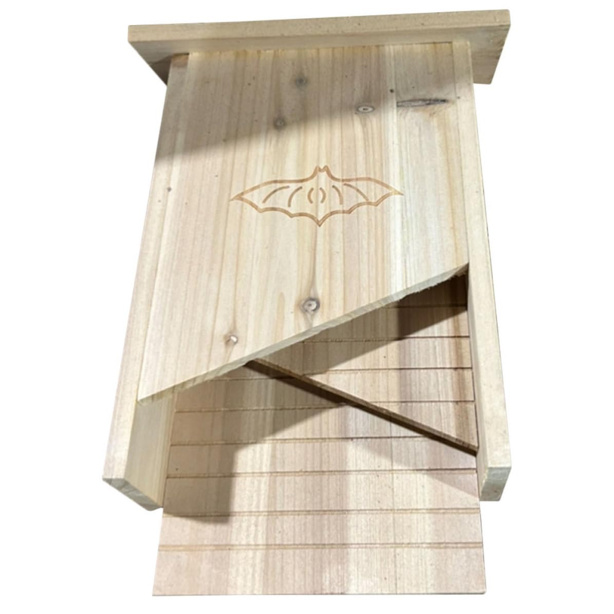 Operitacx Casetta per Pipistrelli Fatta a Mano da Esterno in Legno Beige