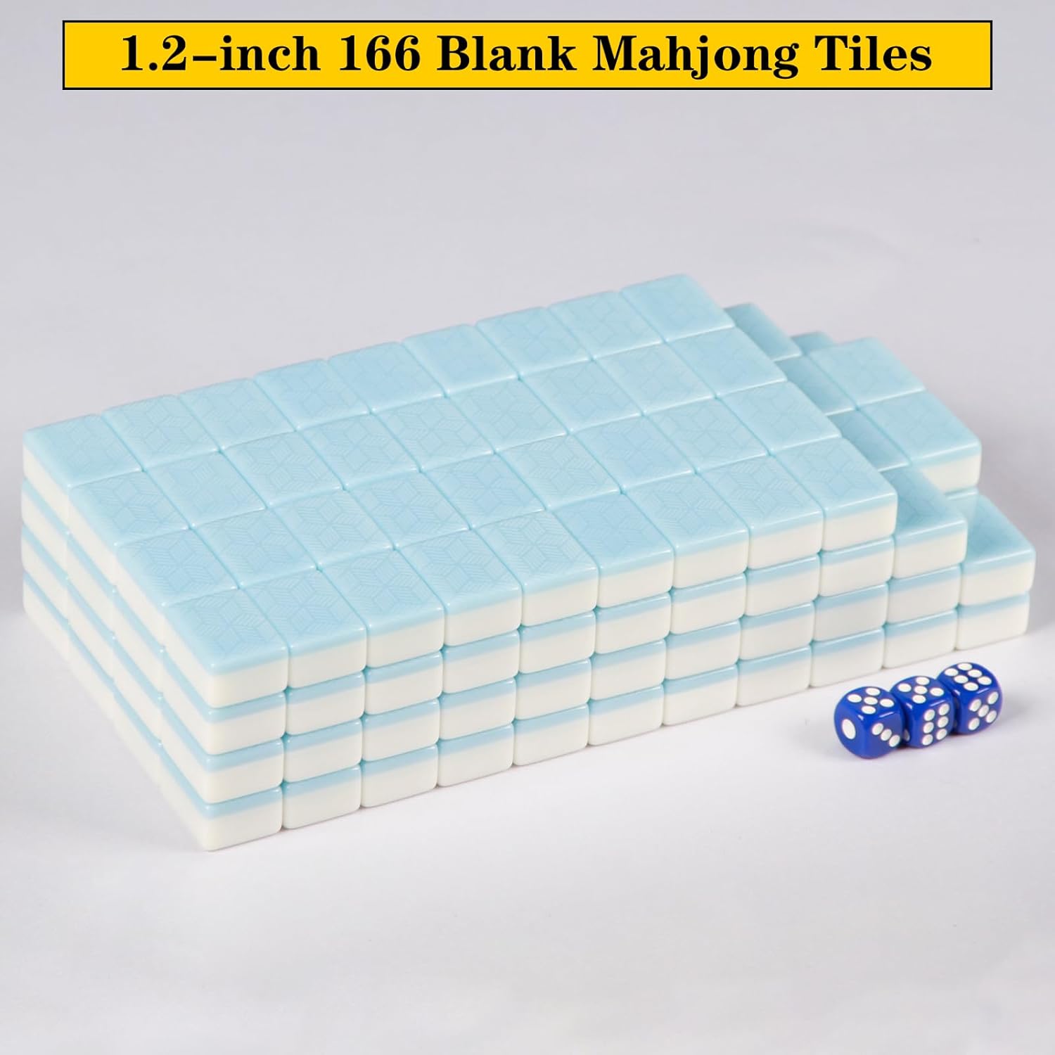 Blue Blank Mahjong Tile 1.2-inch Mahjong Tile 166 Blank Mahjong Tile Set