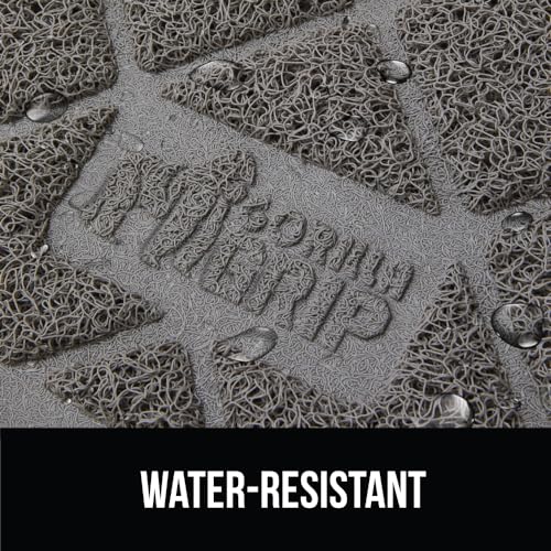 Image of Gorilla Grip Durable Cat Litter Mat (24x17), No Phthalate, Water Resistant, Traps Litter from Box and Cats, Scatter Control, Soft on Kitty Paws, Easy Clean Cat Mat (Gray), 1 Count, Plastic