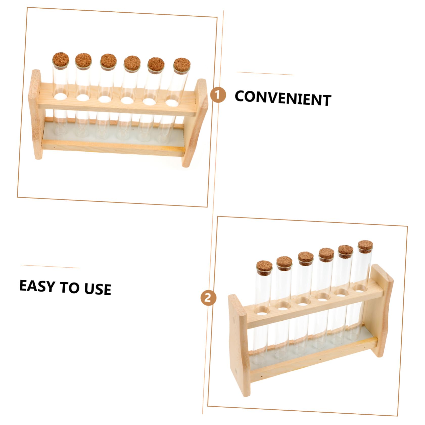 MAGICLULU Supporto per Provette in Legno e Vetro, Resistente alla Corrosione, per Bottiglie di Olio Essenziale e Provette, per Laboratorio e Scuola