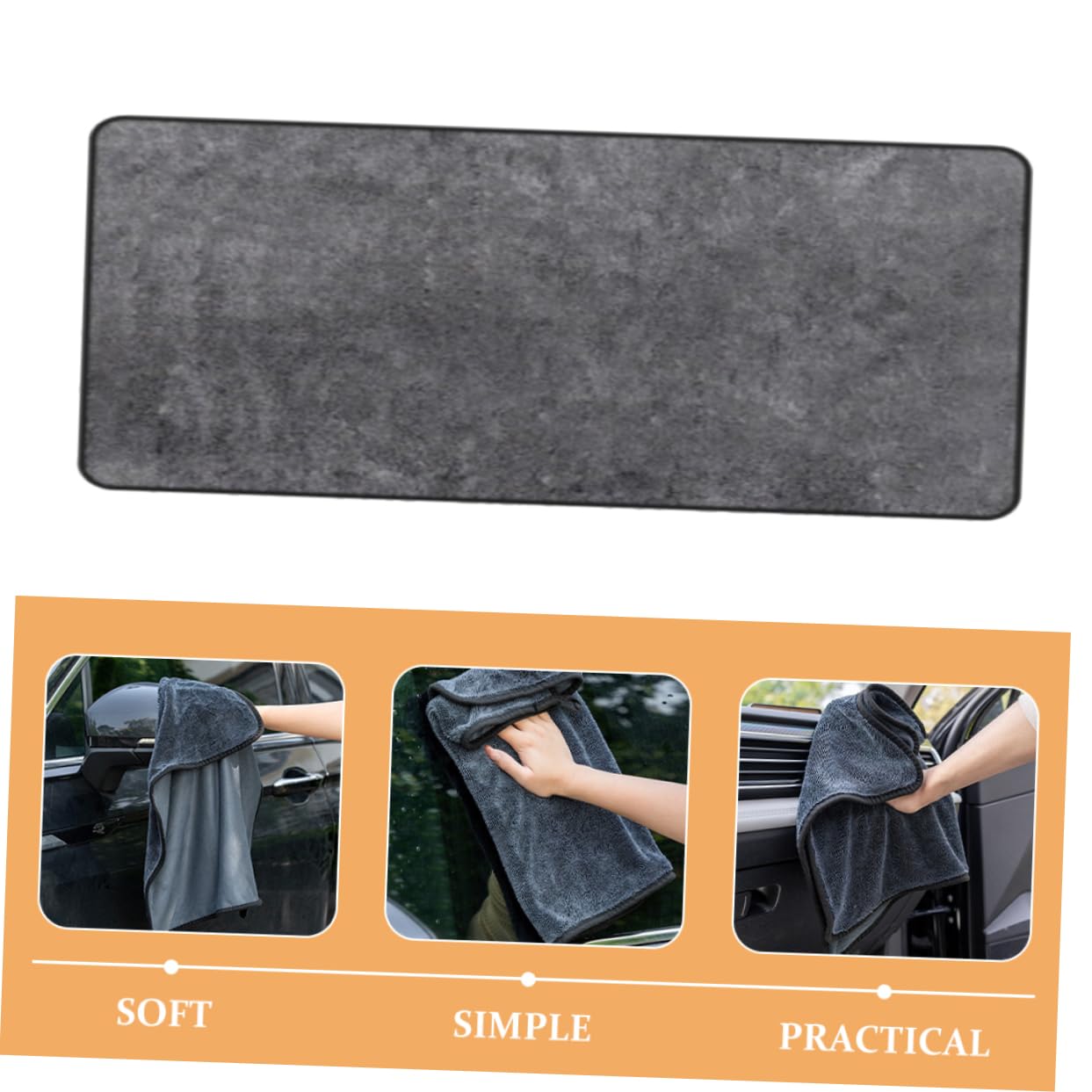 Multifunktionales Autotrockentuch aus Mikrofasern Weiches und Saugstarkes Autowaschtuch 60x160cm Schonend für Autolack und Kratzfrei