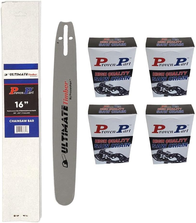 Proven Part 16In Bar and 4 Chains .325 .043 64DL Fits Husqvarna 540iXP, T435, T535I XP, T536 LIXP, T540XP II, 596553664