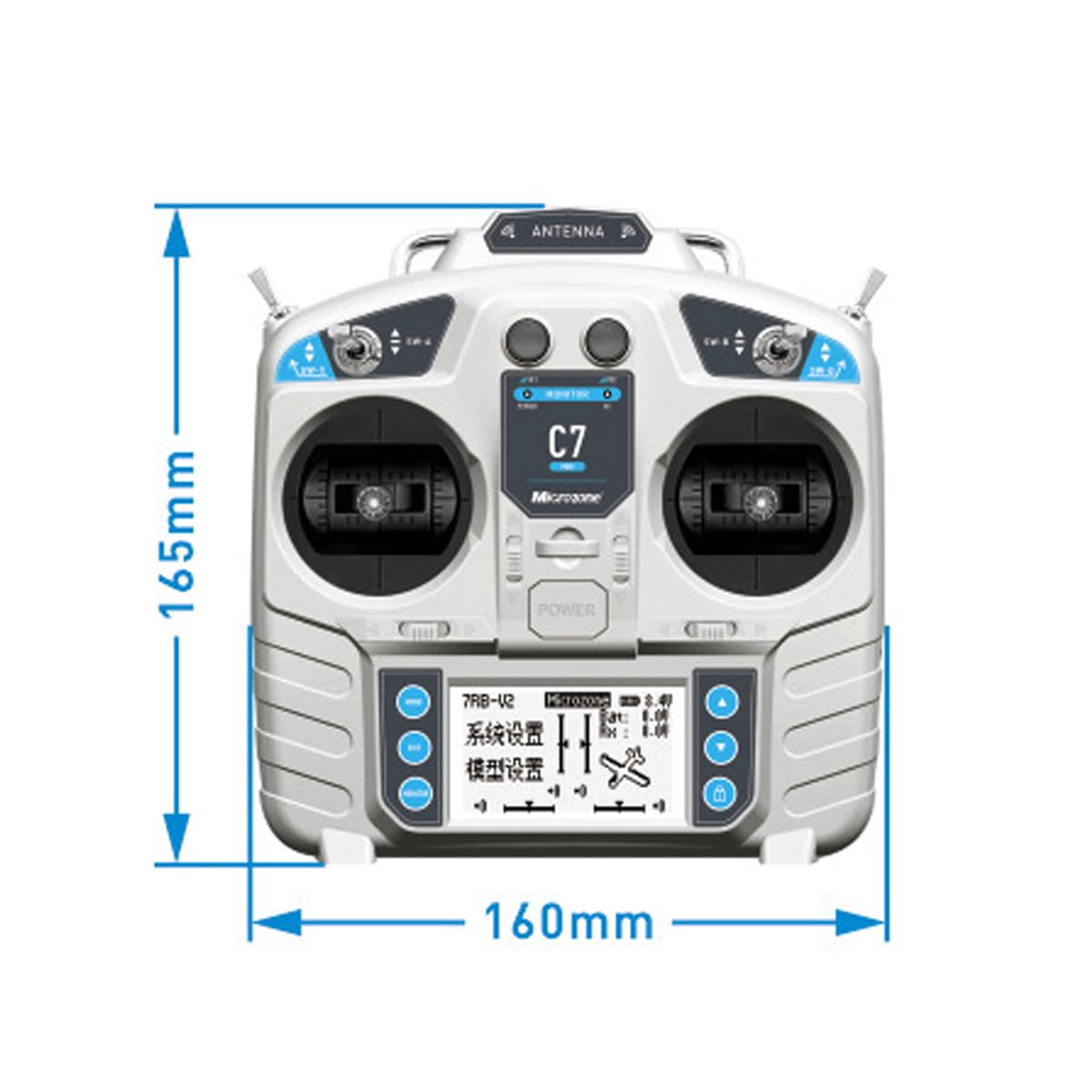 MINI 2.4g 8CH RC Trasmettitore con MC8RE-V2 ricevitore Radio System, adatto per aerei, elicotteri, UAV