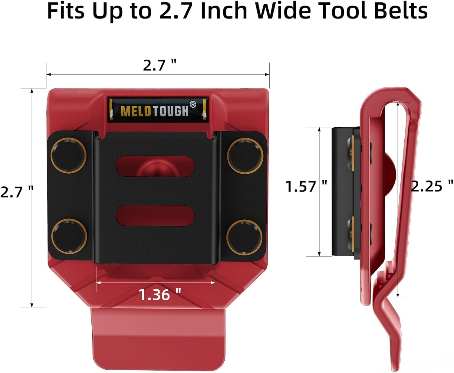 MELOTOUGH Drill Belt Clip,Drill Holder for Tool Belt,Measuring Tape Holder for Impact Driver,Tape Measure