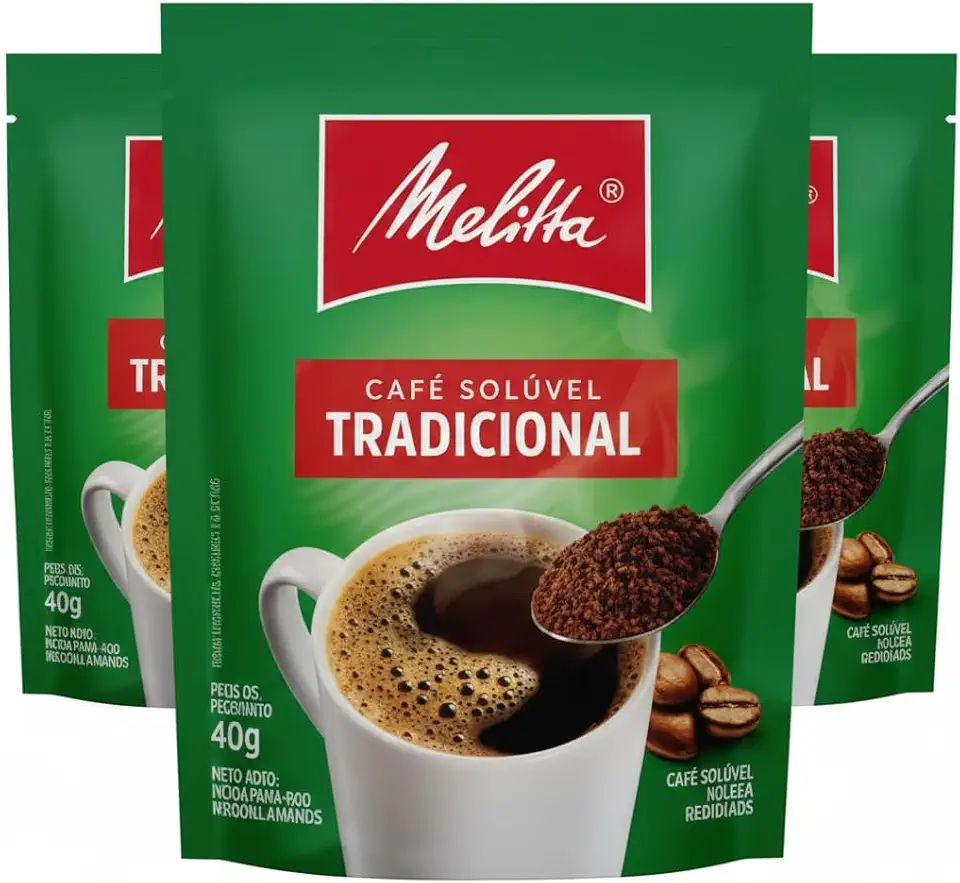 Melitta Café Solúvel Tradicional, 40g, Pack com 3 Sachês
