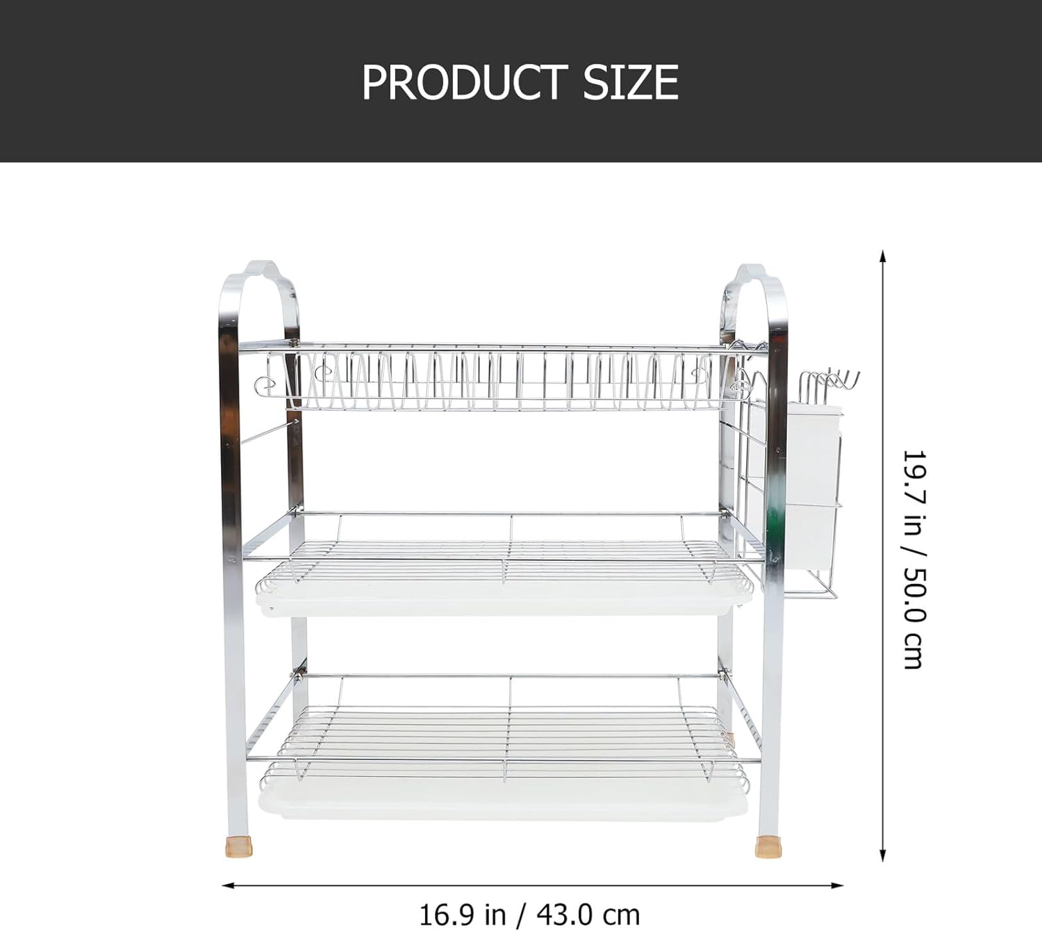 Kitchen Dish Rack with Drip Tray Multi-Layer Dish Drainer Stand for Plates Bowls and Chopsticks Space-Saving Storage Organizer for Home Sink Drying Random Random Style