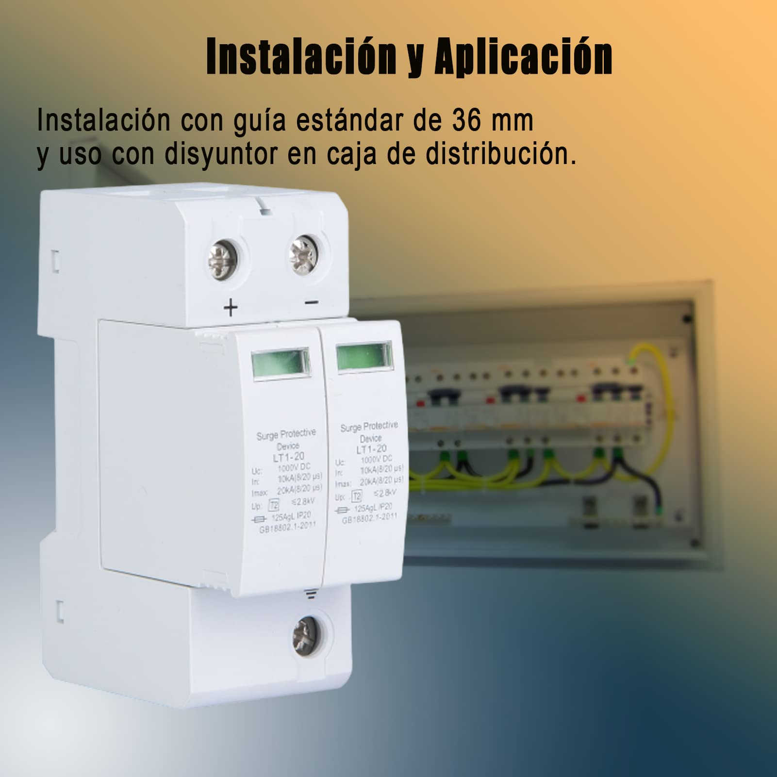 Scaricatore Sovratensioni 1000V DC 40KA - Montaggio Su Guida, IP20, Protezione Fulmini - Foto 4