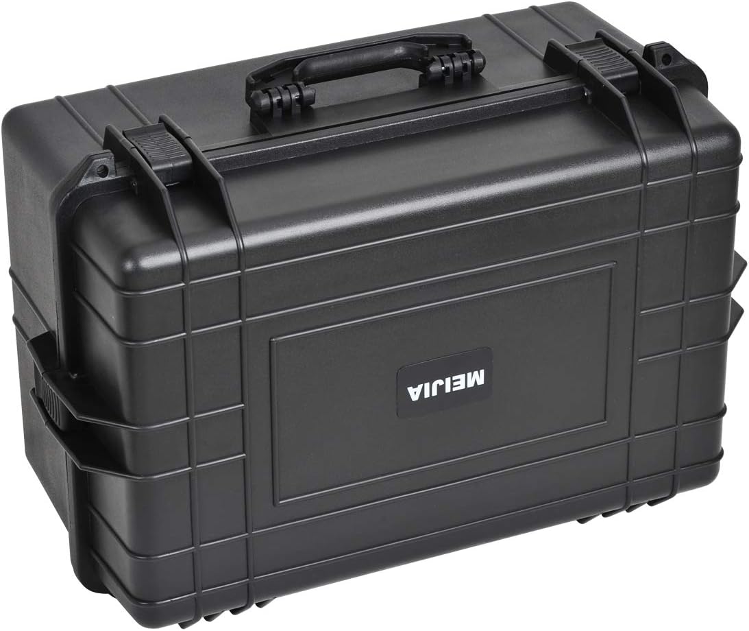 MEIJIA All Weather Waterproof Hard Camera Case,Hard Case with Customizable Fit Foam,Fit Use of Drones,Camera,Equipments,Pistols,Elegant Black (Black, 24.01"x16.92"X12.2") - Image 6