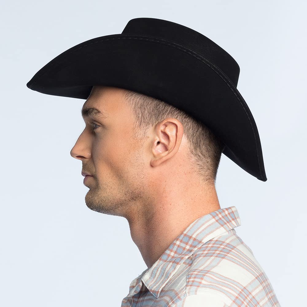 Boland Wyoming Hat, piel sintética, sombrero de vaquero, salvaje oeste, guardabosques, disfraces, carnaval, fiesta temática