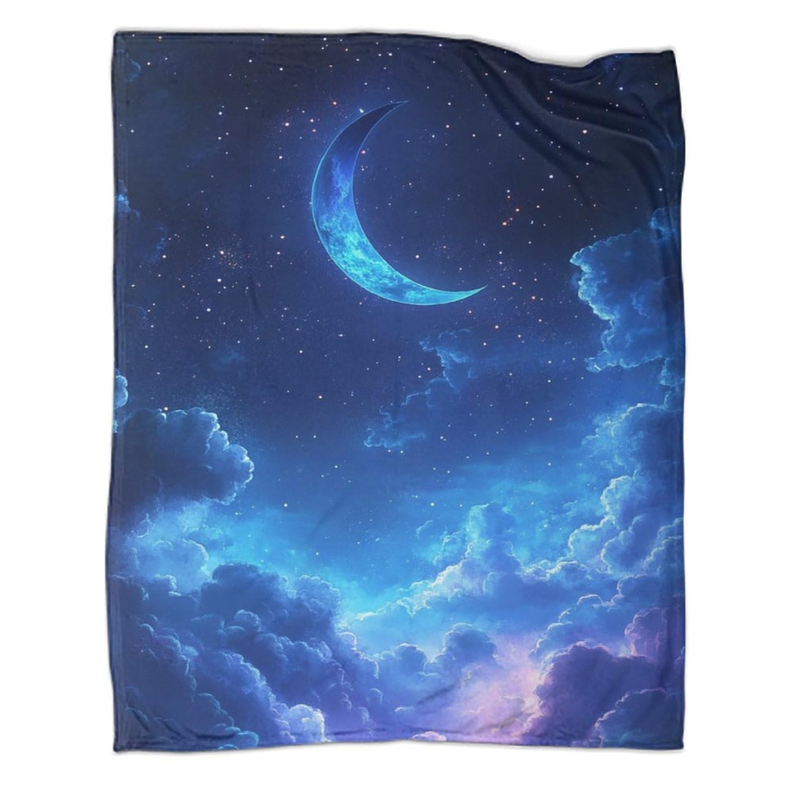 Couverture douillette pour lune chaude en flanelle imprimée 3D