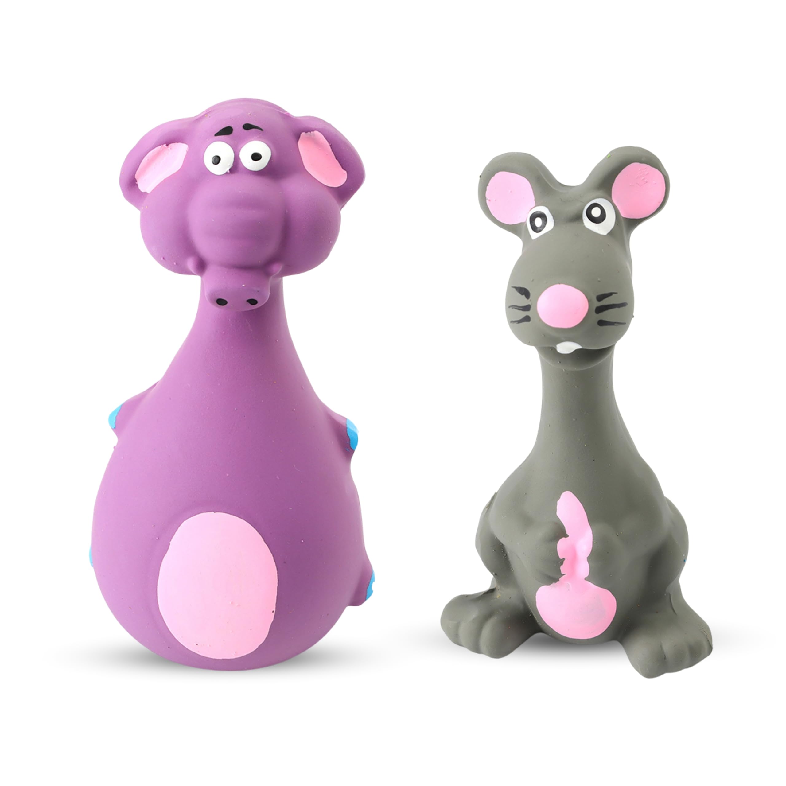 Foodie Puppies Latex Squeaky Dog Toys Combo - (Purple Elephant and Grey Mouse) Non-Toxic, Soft Rubber, Interactive, Chewing, Teething, Fetch Play Toy for Small to Medium Dogs (B0B6RB2WGL) Amazon Price History, Amazon Price Tracker