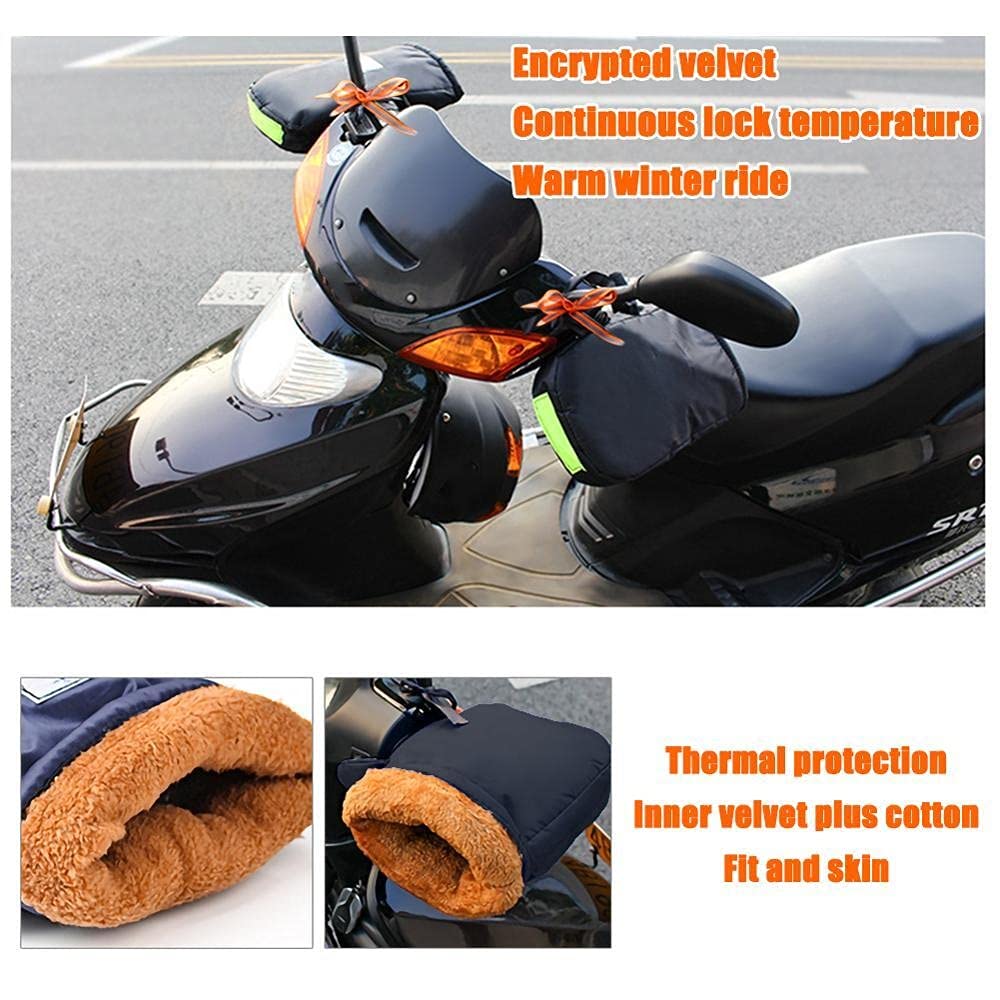 Rękawice motocyklowe Ciepłe rękawice motocyklowe z odblaskowym paskiem Wiatroszczelne Wodoodporne Ciepłe rękawice motocyklowe Kierownica kierownicy Osłona dłoni