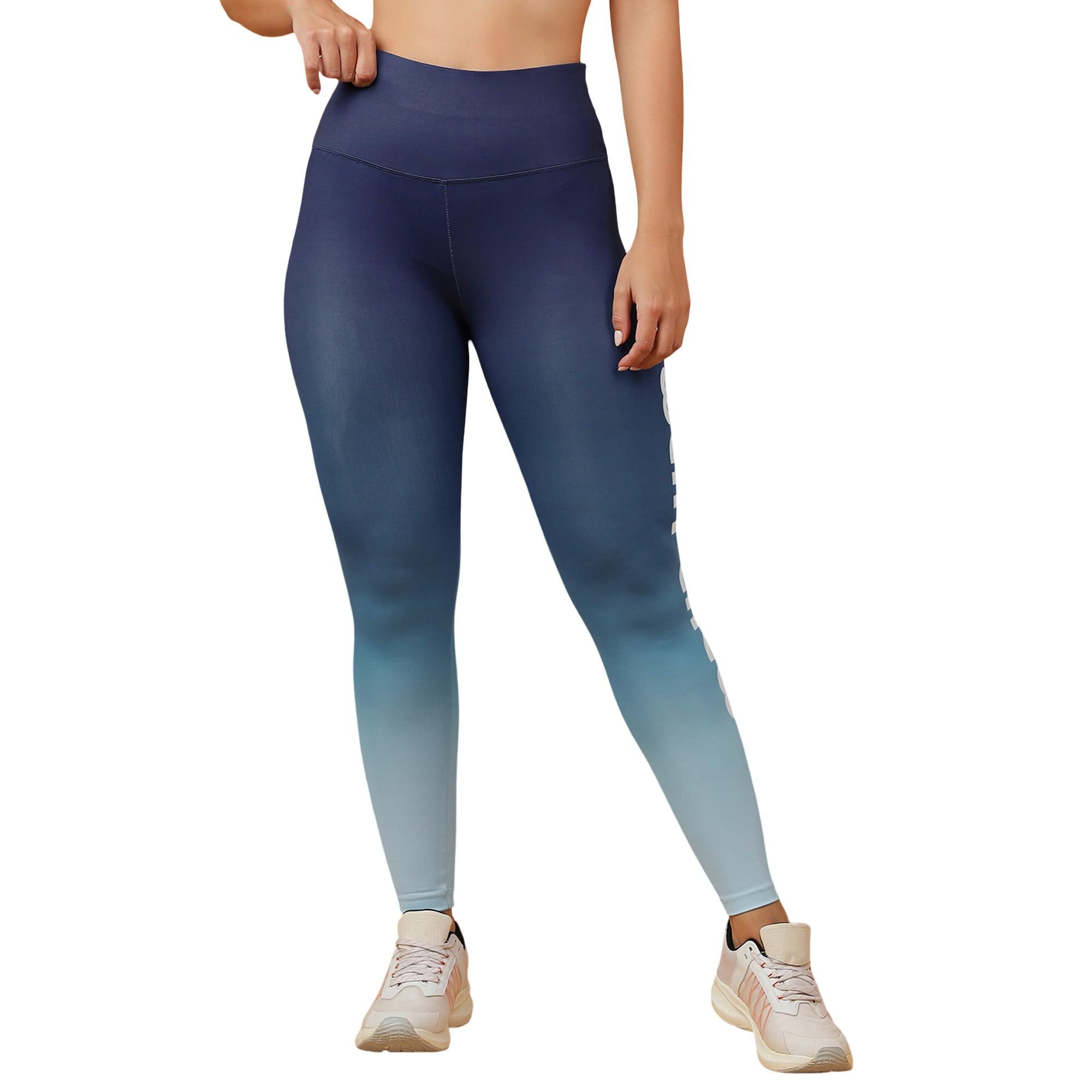 soie Women's High Waist Ankle-Length Comprassion Quick Dry Embossed Sports Leggings Gym wear | Active Wear Skinny Tights Strechable Legging Yoga Pants-Gradient Effect-picture-46