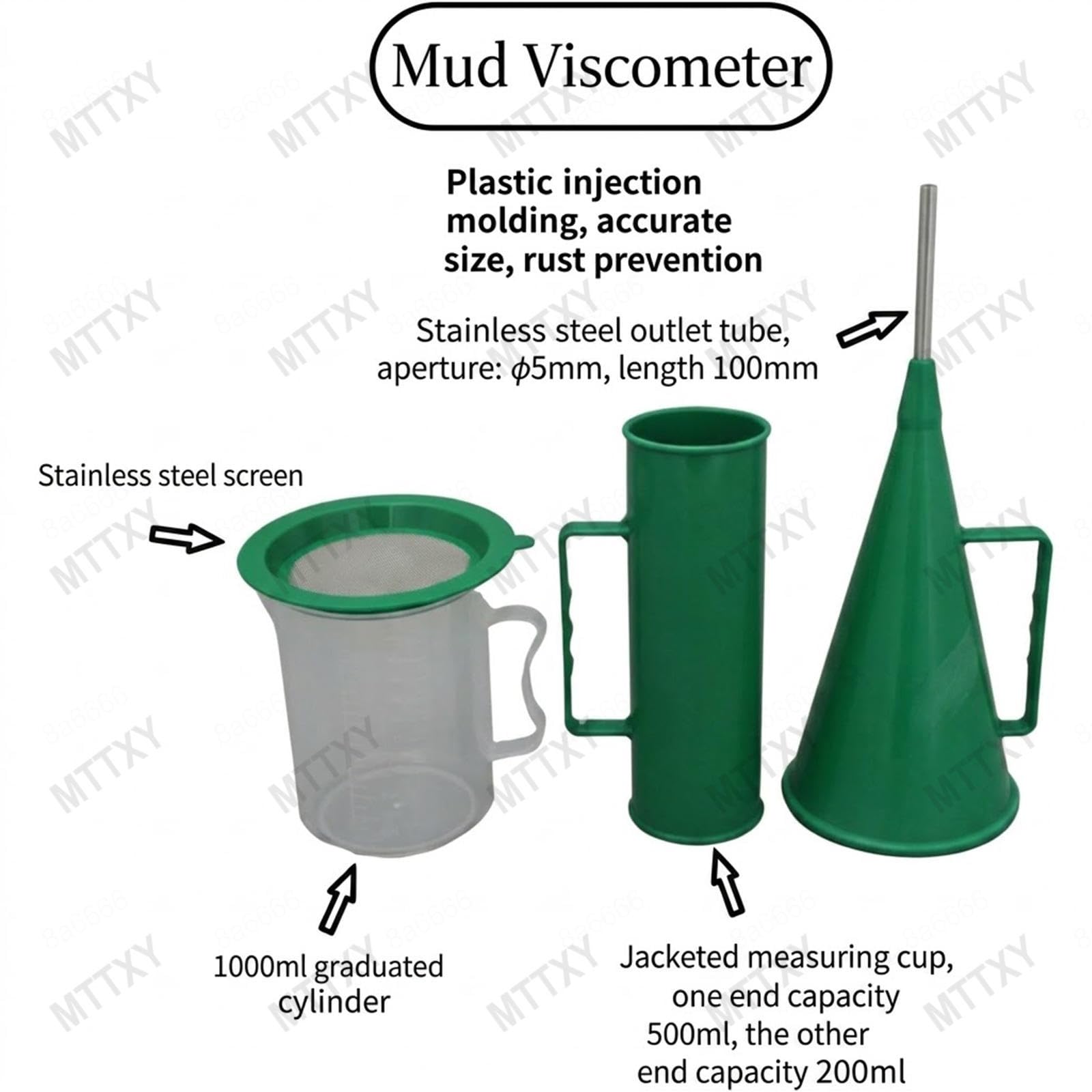 Hidrómetro y comprobador de lodos, kit de prueba para lodos de perforación (contenido de arena y viscosímetro) — Kit de 3 piezas con hidrómetro para pozos petroleros, uso en campo y laboratorio