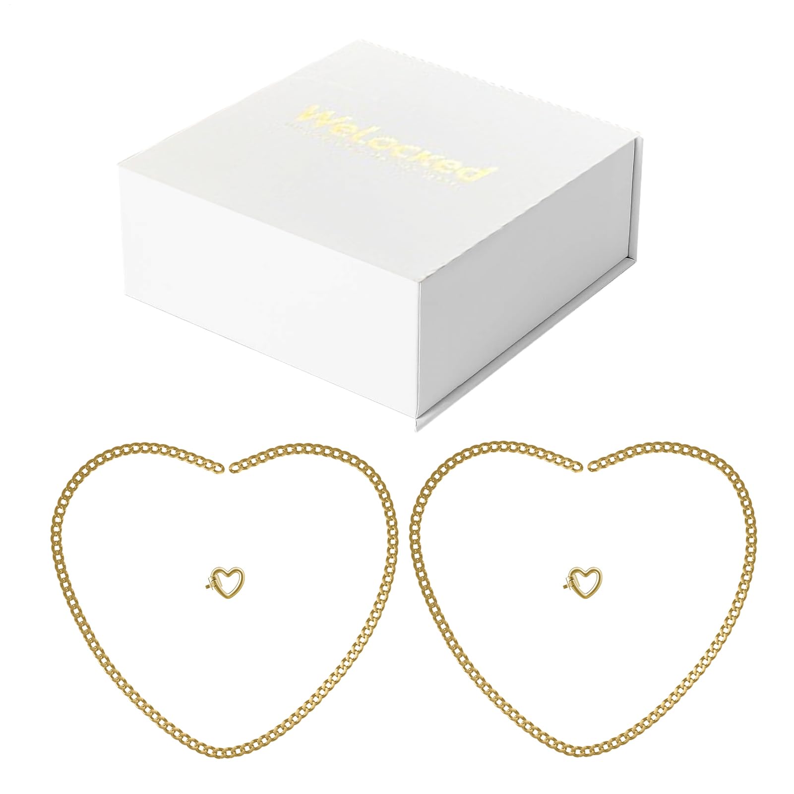 Générique Set di braccialetti per coppie permanenti, kit per braccialetti permanenti - Braccialetti 'amicizia bloccati con chiusura a chiusura | Catena di gioielli a cuore di bloccaggio per amici | CHECKING CHEART RELAZIONI CATENA GIOI per i gioielli per