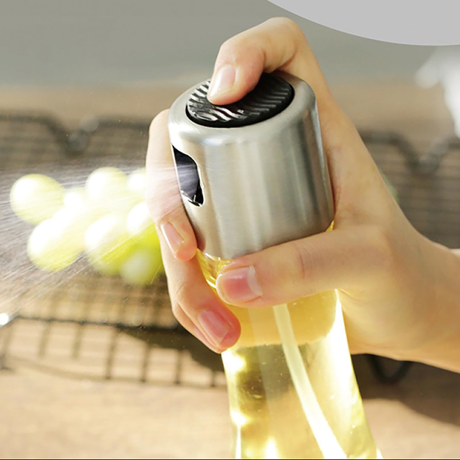 Ölsprühflasche Küchenöl-Sprühflasche aus Glas, Haushaltspresse für Küchenzubehör