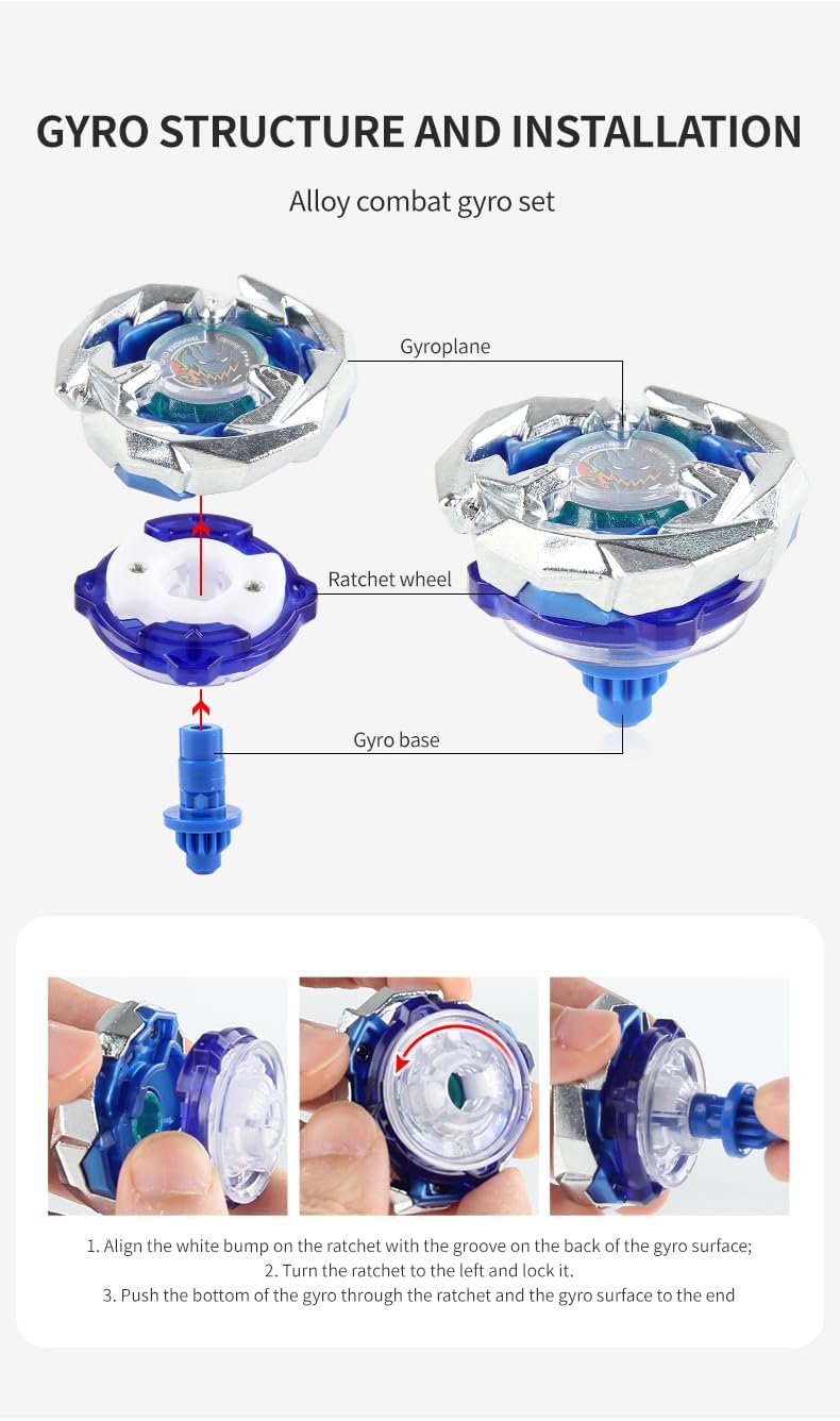 Battling Set Spinninning Top Burst Toy Combat Battling Game Set, X Spinning X-Launchers,Greats Birthday Gift for Boys,2 Spinning Tops