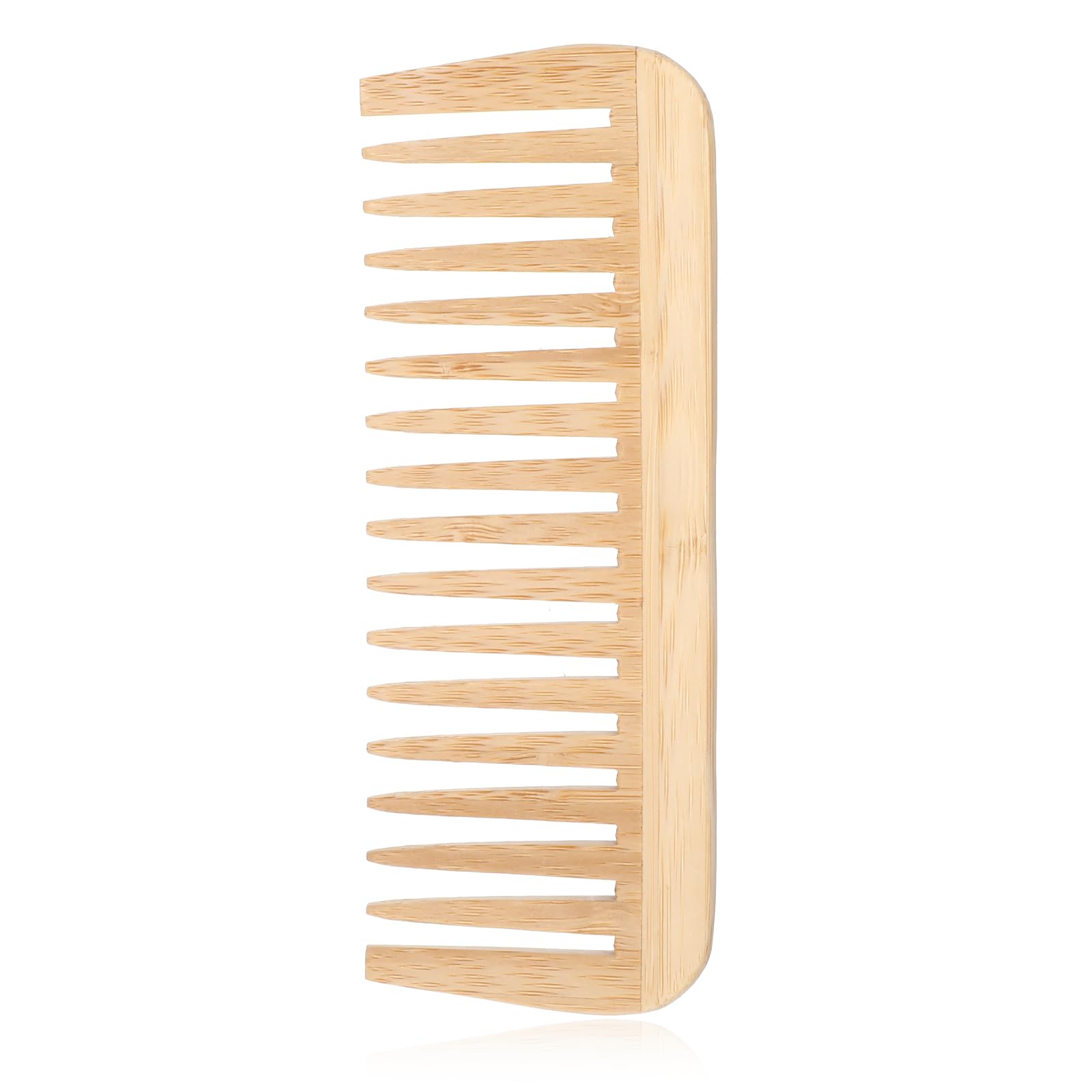 Peine de dientes anchos de bambú, peine desenredante de cabello grande, peines de madera natural para cabello, barba, bigote, apto