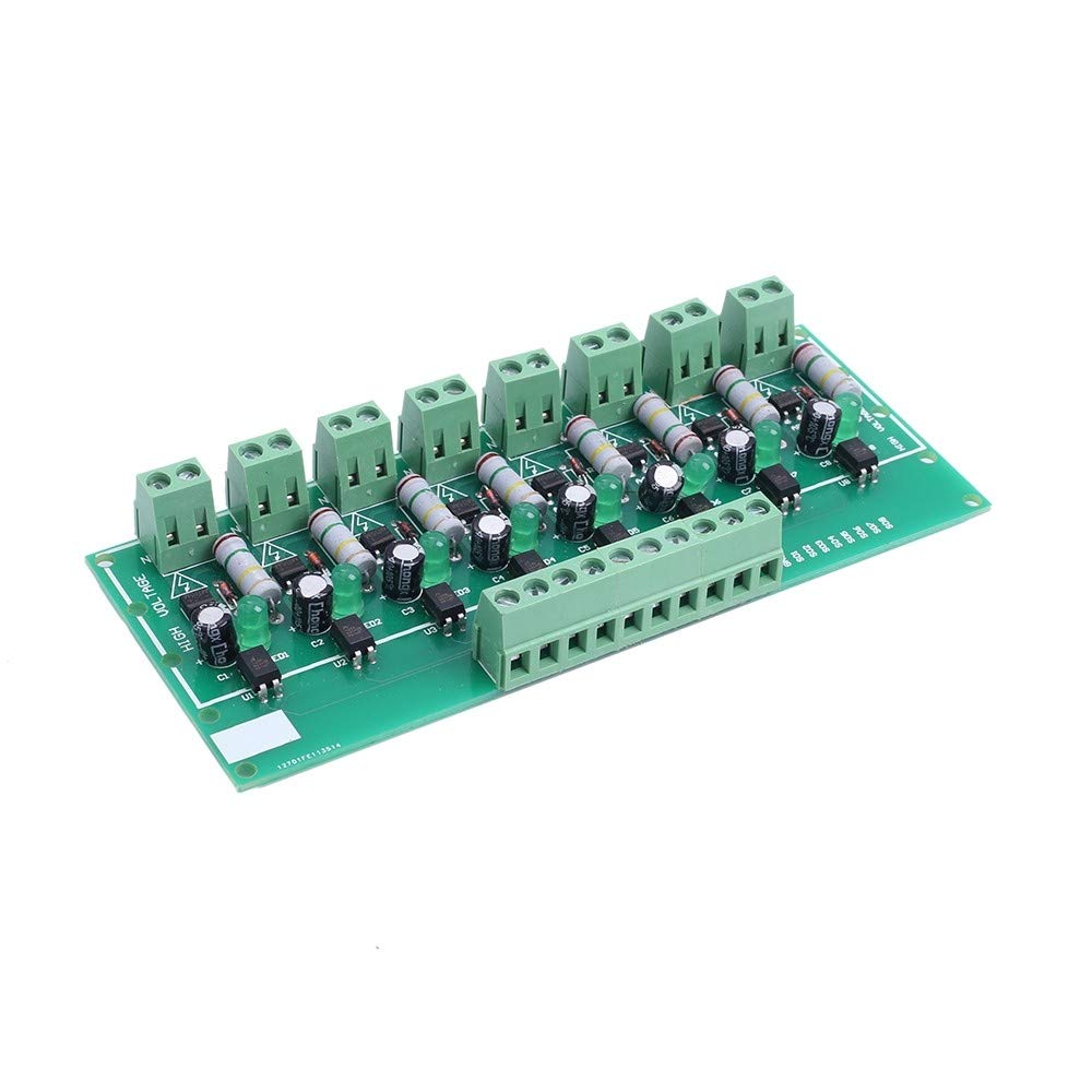 Module d'Isolation Optocoupleur, Carte d'Isolation Optocoupleur 8CH AC 110V 220V 8 Canaux PNP Sortie Haut Niveau Module de Test AC Moniteur de Puissance