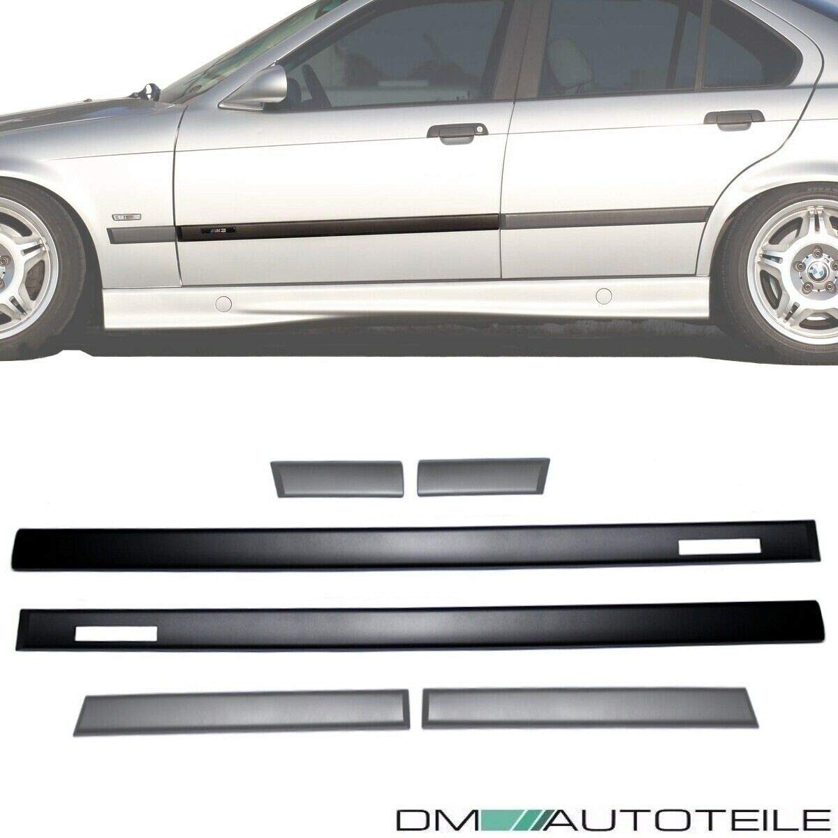 DM Autoteile Türleisten Set Schwarz Zierleisten passt für E36 Limousine Touring Serie & M