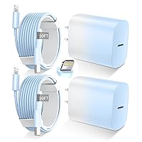 Vista 17 de Cargador de carga rápida para iPhone 14, 13, 12, 11 [certificado MFi], cable Lightning de 10 pies de largo con bloque de carga USB C de 20 W