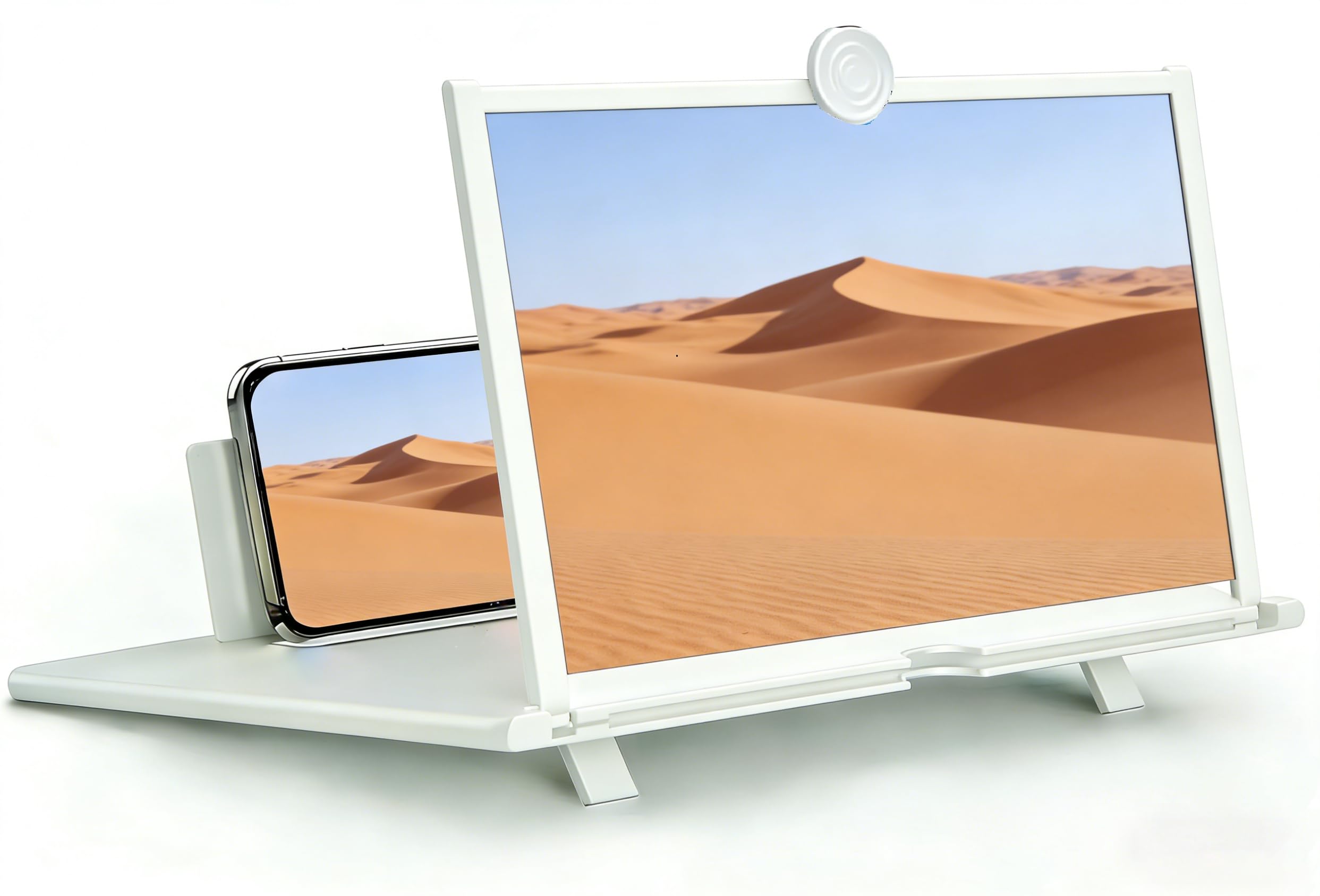 Loupe d'écran support de téléphone pliable et amplificateur 3D universel blanc